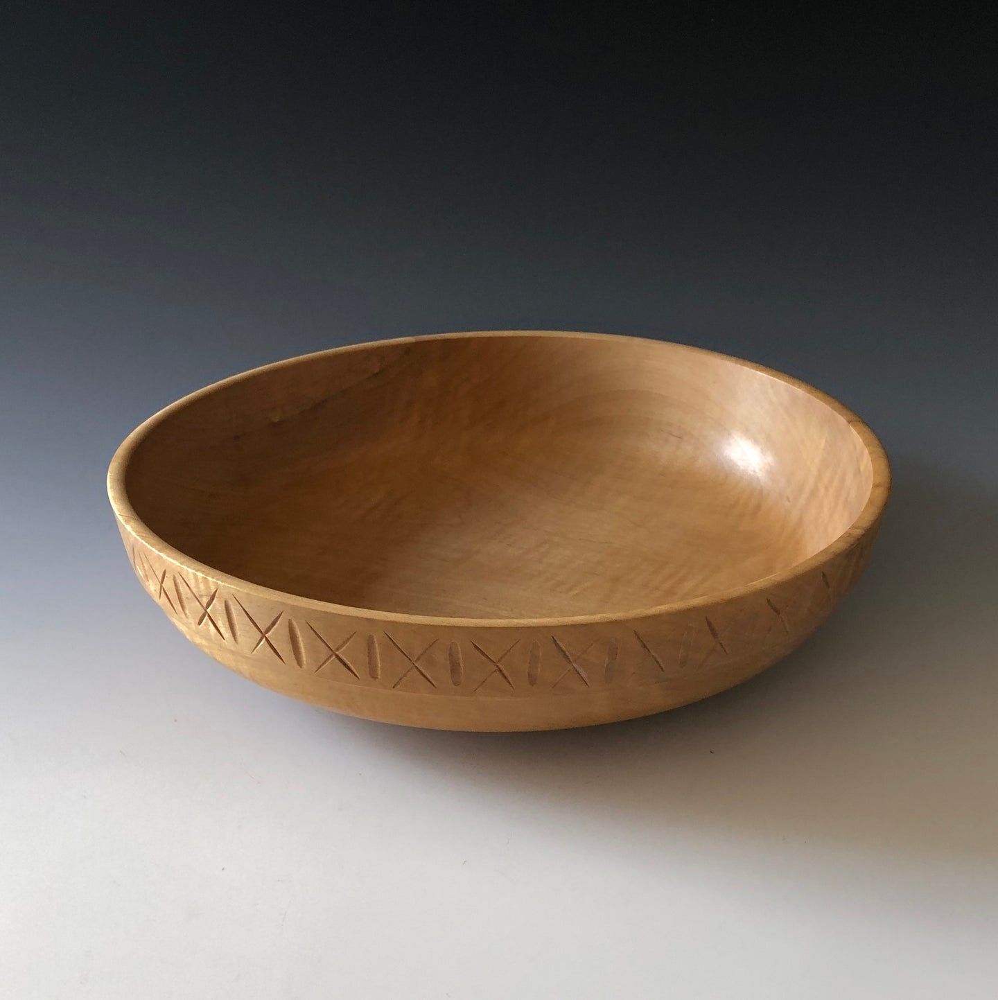 HAND-CARVED SILVER MAPLE BOWL